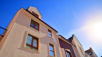 A modern tenement house in the city. photo