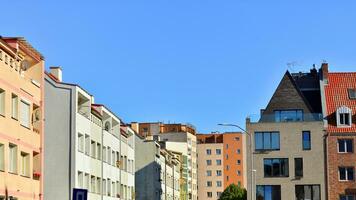 A modern tenement house in the city. photo