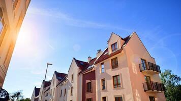 A modern tenement house in the city. photo