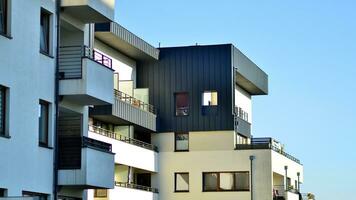 Modern apartment building in a residential building photo