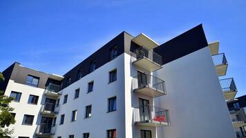 Modern apartment building in a residential building photo