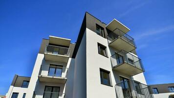 Modern apartment building in a residential building photo