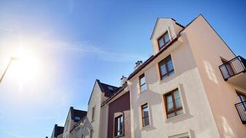 A modern tenement house in the city. photo