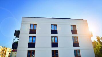 Modern apartment building in a residential building photo