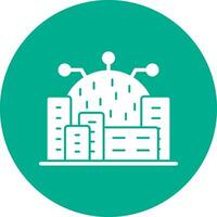 Cyberspace City Vector Icon Design