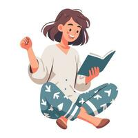 A person reading a book. Book lover, reader. Flat graphic vector illustrations.