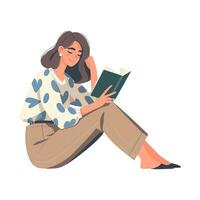 A person reading a book. Book lover, reader. Flat graphic vector illustrations.