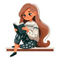 A person reading a book. Book lover, reader. Flat graphic vector illustrations.