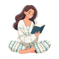 A person reading a book. Book lover, reader. Flat graphic vector illustrations.