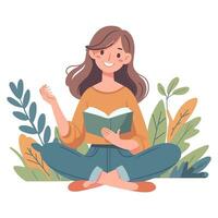 A person reading a book. Book lover, reader. Flat graphic vector illustrations.