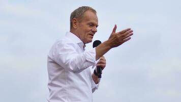 Warsaw, Poland. 1 October 2023. Donald Tusk during of in the biggest demonstrations seen in Poland since the fall of communism. March of a Million Hearts. photo