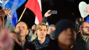 Warsaw, Poland. 9 October 2023. Supporters of Donald Tusk photo