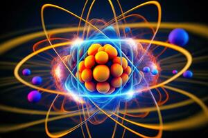 Atom's Building Blocks - Protons, Neutrons, electrons and Elementary Particles - Generative AI photo