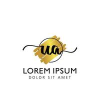 UA Initial Handwriting gold Brush Template Design vector