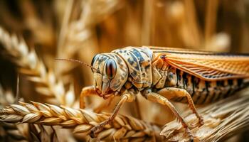 macro Disparo de trigo campo habitante - generativo ai foto