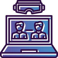 VR Team Collaboration Vector Icon Design