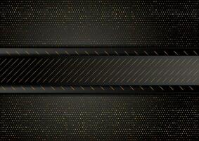 Black and luxury golden abstract background with lines and dots vector