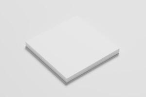 Square Magazine Brochure 3D Rendering White Blank Mockup photo