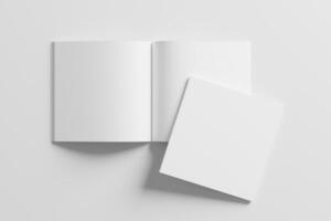 cuadrado revista folleto 3d representación blanco blanco Bosquejo foto