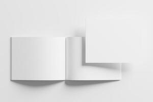 US Letter Landscape Magazine 3D Rendering White Blank Mockup photo