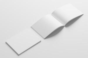 US Letter Landscape Magazine 3D Rendering White Blank Mockup photo