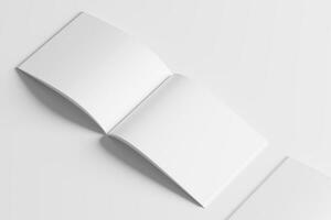 US Letter Landscape Magazine 3D Rendering White Blank Mockup photo