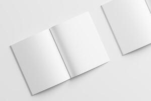 US Letter Size Magazine Brochure 3D Rendering White Blank Mockup photo