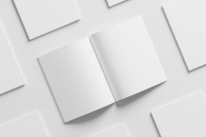 US Letter Size Magazine Brochure 3D Rendering White Blank Mockup photo
