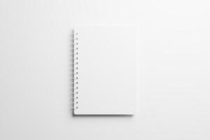 A4 A5 Rounded Corner Spiral Notebook 3D Rendering White Blank Mockup photo