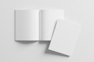 US Letter Size Magazine Brochure 3D Rendering White Blank Mockup photo