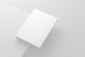 Softcover Book Cover White Blank 3D Rendering Mockup photo