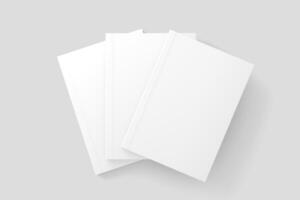 Softcover Book Cover White Blank 3D Rendering Mockup photo