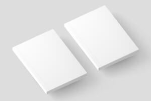 Softcover Book Cover White Blank 3D Rendering Mockup photo