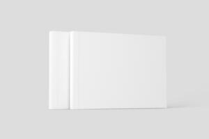 Softcover Landscape Book White Blank 3D Rendering Mockup photo