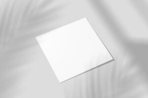 A4 A5 Square Flyer With Shadow Overlay 3D Rendering White Blank Mockup photo