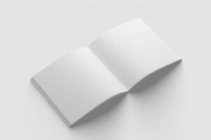 Square Brochure Magazine 3D Rendering White Blank Mockup photo