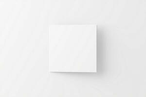 Square Folded Invitation Card With Envelope White Blank 3D Rendering Mockup photo