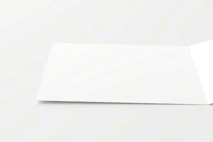 Square Folded Invitation Card With Envelope White Blank 3D Rendering Mockup photo