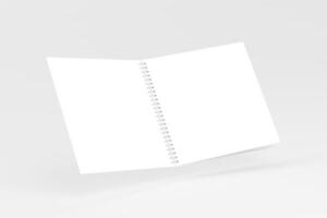 Square Spiral Notebook 3D Rendering White Blank Mockup photo