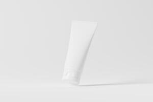 Cosmetic Tube Packaging 3D Rendering White Blank Mockup photo