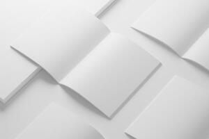 US Letter Brochure Catalog White Blank 3D Rendering Mockup photo