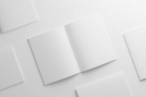 US Letter Brochure Catalog White Blank 3D Rendering Mockup photo