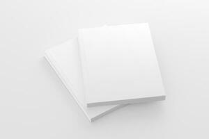 US Letter Softcover Book Cover White Blank Mockup photo