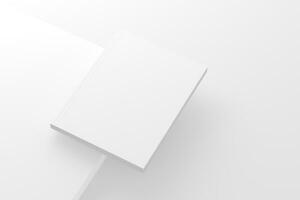 US Letter Softcover Book Cover White Blank Mockup photo