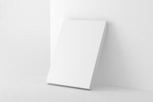 US Letter Softcover Book Cover White Blank Mockup photo