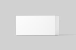 Wide Rectangle Box White Blank 3D Rendering Mockup photo