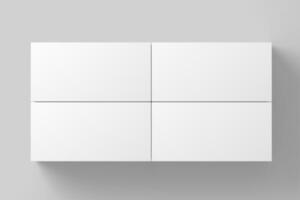 Wide Rectangle Box White Blank 3D Rendering Mockup photo