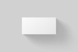 Wide Rectangle Box White Blank 3D Rendering Mockup photo