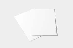 A4 A5 Flyer Poster 3D Rendering White Blank Mockup photo
