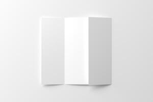 A4 Gatefold Brochure 3D Rendering White Blank Mockup photo